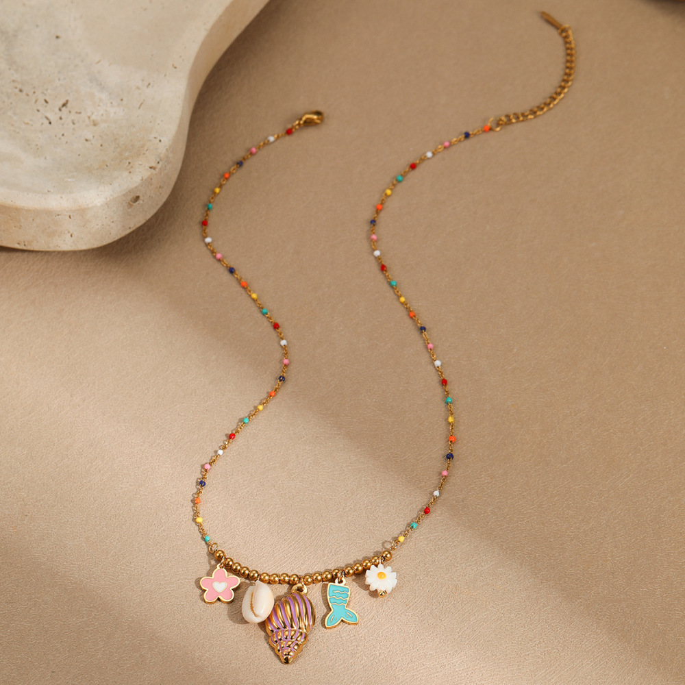 Colliers Pour Femmes Avec Pendentif Sur Le Thème De L'Océan, Style Complexe Hôtelier Image5