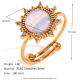 Bague Soleil Opale Réglable - Or et Bleu Image3
