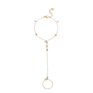 Bracelet Chaîne Élégant Et Simple En Acier Inoxydable Étanche Couleur Or Pour Femme (1 Paire) h5 Image5