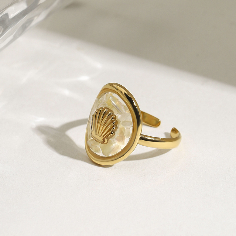 Bague Oceanic En Acier Inoxydable Étanche Couleur Or Image4