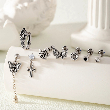 Boucles D'Oreilles Piercing Punk En Cuivre 1 Pièce 2