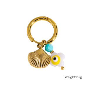 Boucles D'Oreilles Pendantes Étanches En Acier Inoxydable Doré, Motif Étoile De Mer, Collection Océan (1 Pièce) h5 