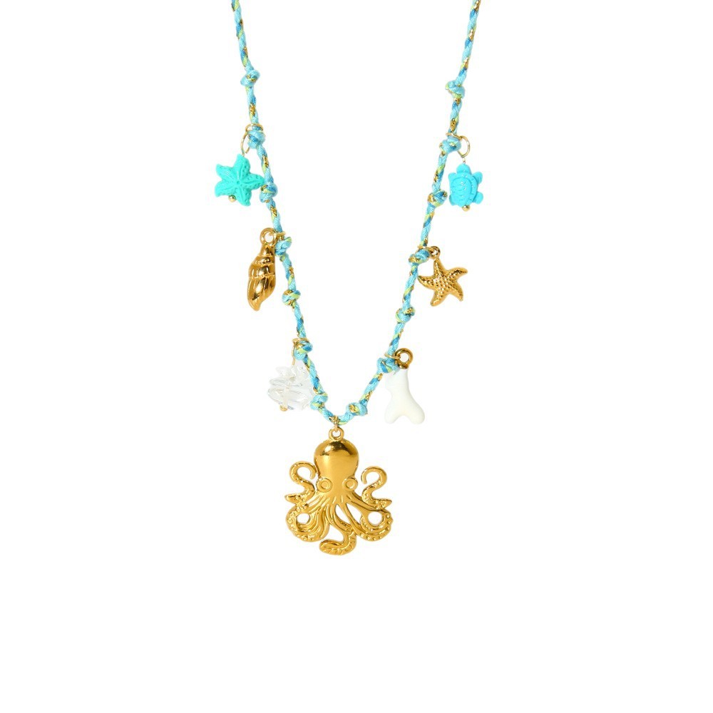 1 Paire De Colliers Pendentifs Tortue Romantiques Pour Femmes, En Acier Inoxydable Étanche Couleur Or Image5