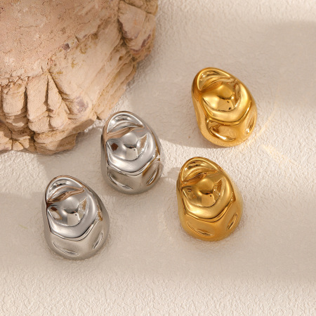 Boucles d'oreilles à tige en acier inoxydable couleur or Ins Style