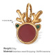 Pendentif goutte d'huile rouge en or Image3