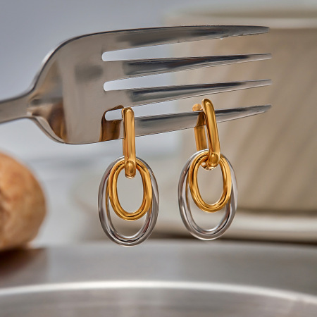 Boucles d'oreilles pendantes en acier inoxydable étanche, couleurs assorties