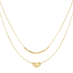 Colliers Superposés Minimalistes En Acier Inoxydable, Couleur Or, Avec Motif Cœur h5
