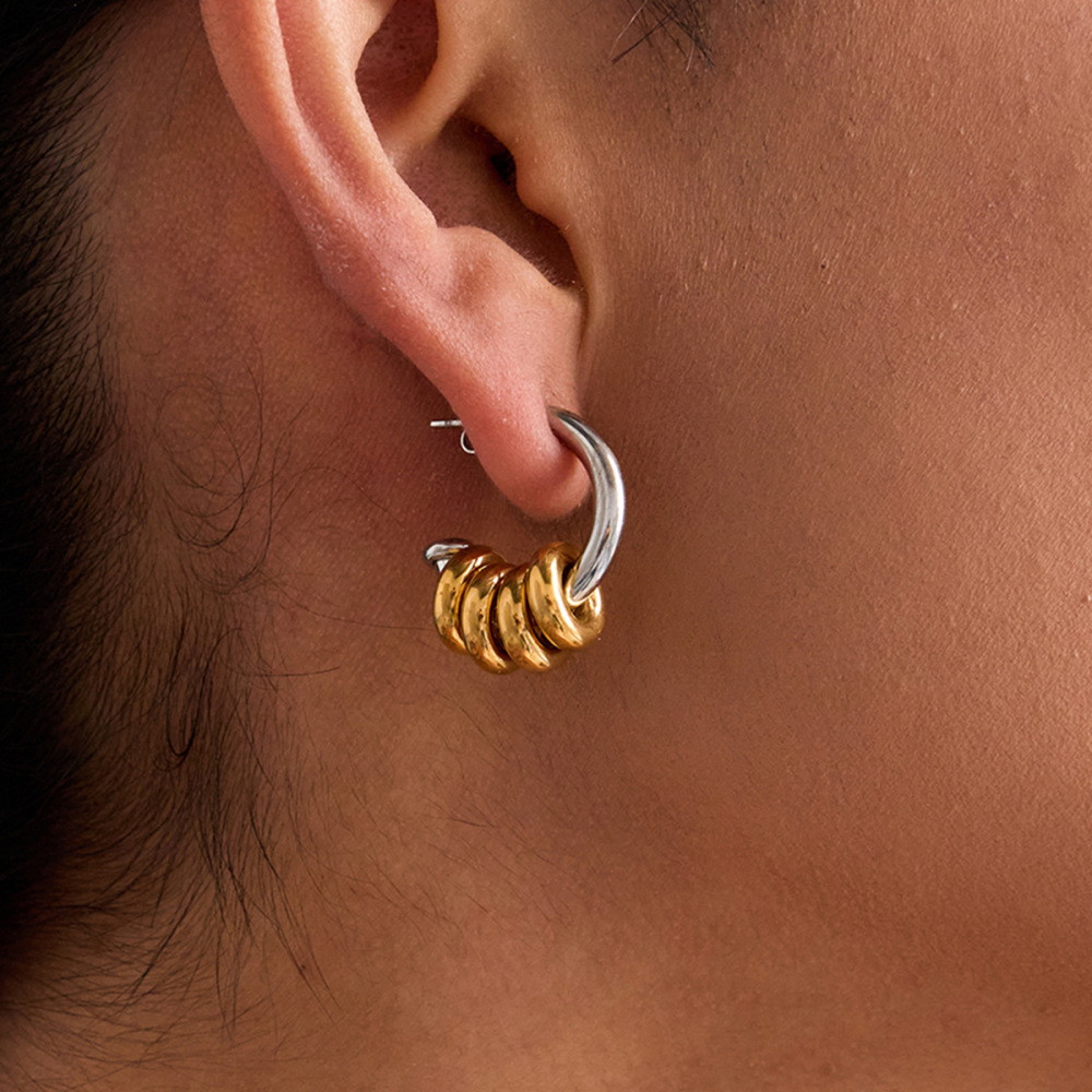 Boucles D'Oreilles Pendantes Classiques En Acier Inoxydable Imperméable, De Couleurs Assorties Image3