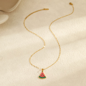 1 Paire De Colliers Pendentifs Pour Femmes, Collection Simple Series Daily Plant, En Acier Inoxydable Étanche h5 Image3