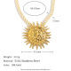 Collier pendentif soleil tressé exagéré - Or 