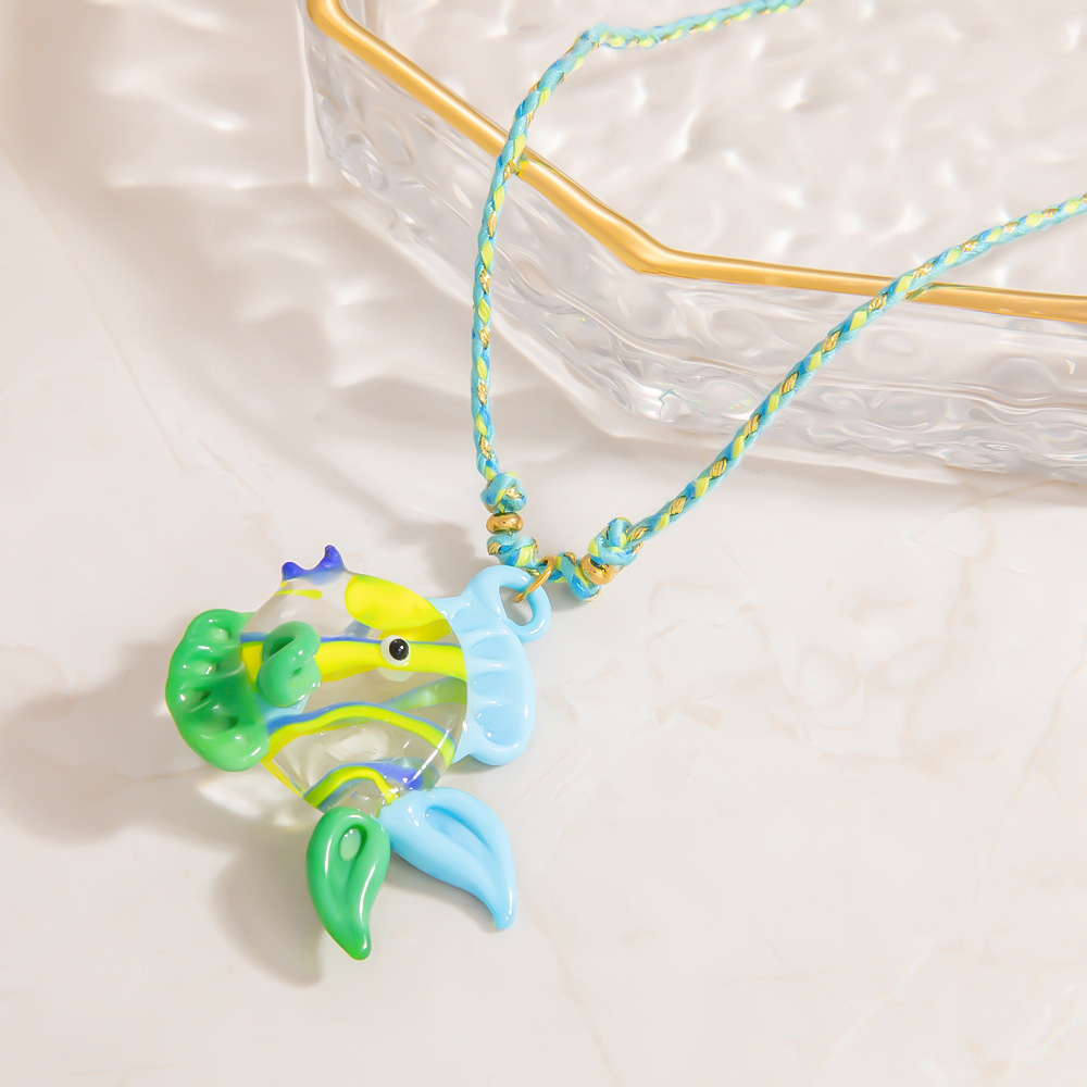 Colliers À Pendentif En Verre Pour Femmes Avec Poissons Tropicaux h5Image4