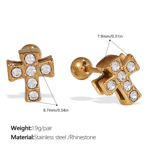 Boucles D'Oreilles Piercing En Acier Inoxydable Étanche Couleur Or h5