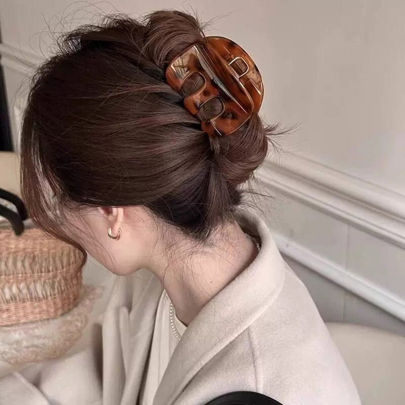 Pinces À Cheveux En Résine Pour Femmes, 1 Pièce, Série Simple, Décontractées, Couleur Unie h5Image2