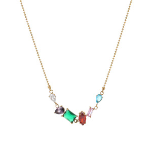 1 Paire De Colliers Pendentifs Géométriques Simples Pour Femme, En Acier Inoxydable Étanche, Couleur Or, À Porter Au Quotidien h5 Image5