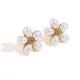 Boucles d'oreilles fleur en perles d'imitation françaises - Or 