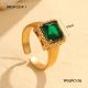 Bague carrée verte/Taille unique Image4