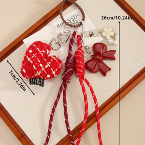 1 Pièce De Breloques De Sac Élégantes En Tissu En Forme De Cœur Pour Fille h5 Image7