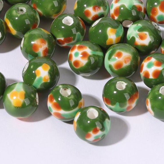 1 Pièce De Perle De Bijoux En Céramique De La Série Verte Image4