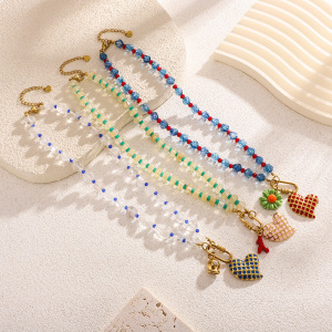 1 Paire De Colliers Pendentifs Pour Femmes, Collection Romantique « Sweet Heart », En Acier Inoxydable Étanche Couleur Or h5 Image3