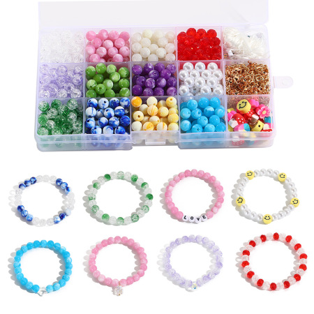1 boîte de jolies perles en résine pour bijoux DIY 2