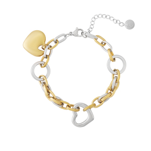 Bracelets À Breloques Pour Femmes En Acier Inoxydable Étanche, Couleur Or, Motif Cœur Radieux h5 