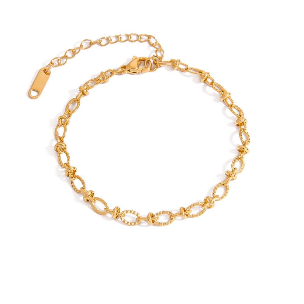 Bracelets À Maillons Étanches En Acier Inoxydable Doré, Collection Simple Series Daily Diy Pour Femmes