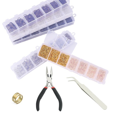 Kits de fabrication de bijoux en alliage de couleur unie, série simple 2
