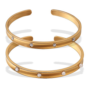 Bracelets Manchettes Étanches En Acier Inoxydable Couleur Or h5 Image5