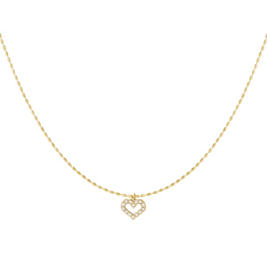 Colliers Pendentifs Pour Femmes En Acier Inoxydable Doré, Motif Cœur Sculpté Classique h5 