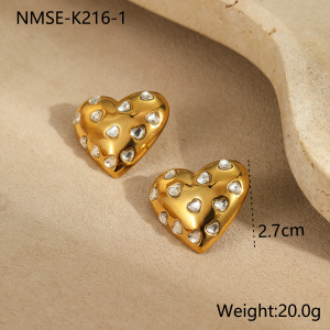 1 Paire De Colliers Pendentifs Pour Femme, Collection Romantique « Cœur Au Quotidien », En Acier Inoxydable Étanche Couleur Or h5
