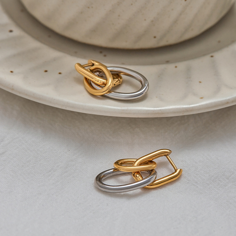 Boucles D'Oreilles Pendantes En Acier Inoxydable Étanche, Couleurs Assorties h5Image4