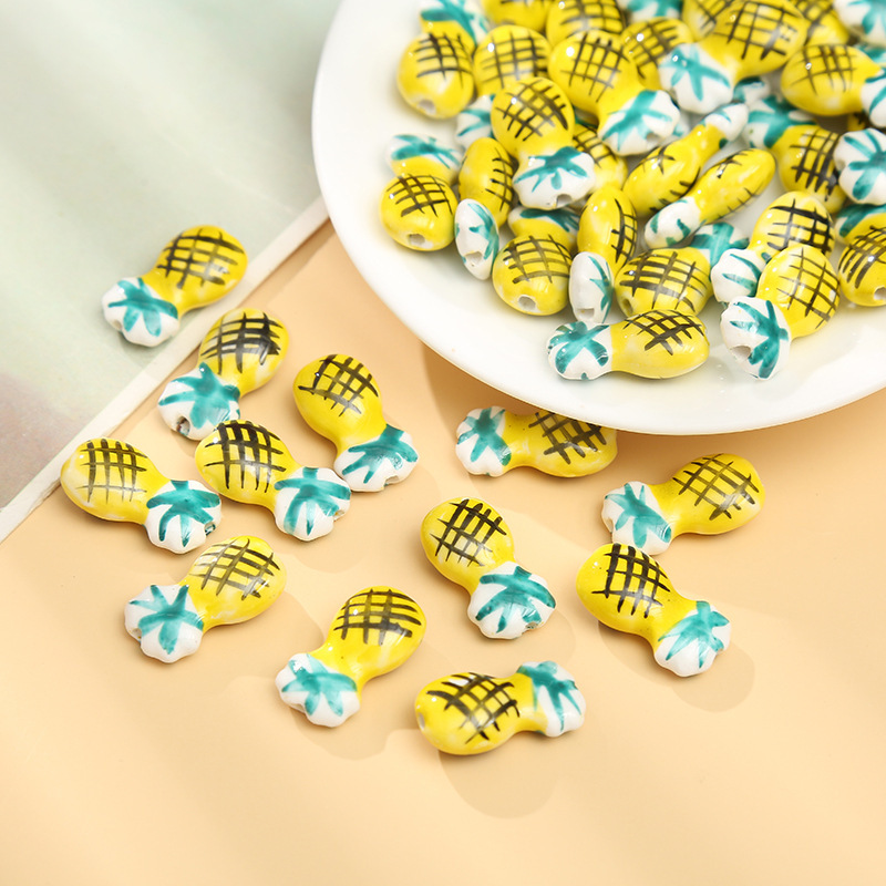 1 Pièce De Perle En Céramique Ananas Pour Bijoux À Faire Soi-Même h5Image2