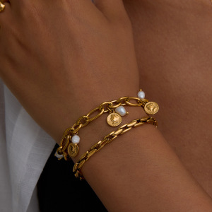 Bracelets Classiques En Acier Inoxydable Étanches, Couleur Or h5 Image2