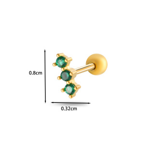 Boucles D'Oreilles Piercing En Cuivre Et Zircon En Forme De Nœud Papillon h5 Image2