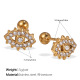 Boucles d'oreilles à tige en or et diamants blancs Image7