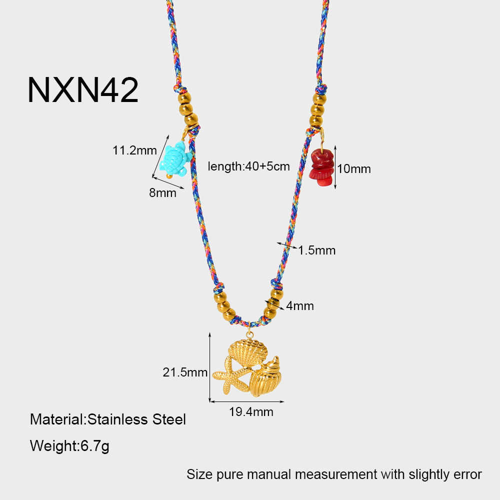 1 Paire De Colliers Pendentifs Pour Femmes, Style Bohème, En Forme De Tortue, En Acier Inoxydable Étanche Couleur Or, Collection Classique 