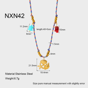 1 Paire De Colliers Pendentifs Pour Femmes, Style Bohème, En Forme De Tortue, En Acier Inoxydable Étanche Couleur Or, Collection Classique h5 
