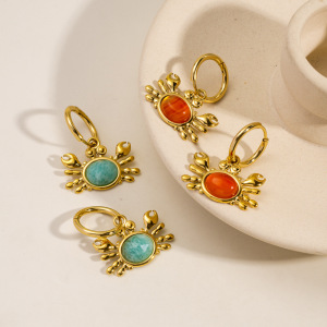 Boucles D'Oreilles Crabe En Acier Inoxydable Étanche Ocean Series Pour Femmes h5 Image2