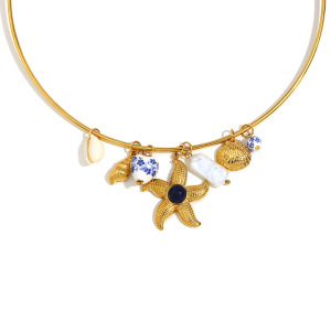 Collier Ras Du Cou De Luxe En Acier Inoxydable Imperméable, Motif Étoile De Mer, À Faire Soi-Même h5 