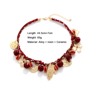 Colliers Luxueux Avec Pendentif En Résine Et Fleurs Rétro h5 