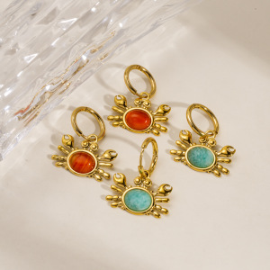Boucles D'Oreilles Crabe En Acier Inoxydable Étanche Ocean Series Pour Femmes h5 Image3