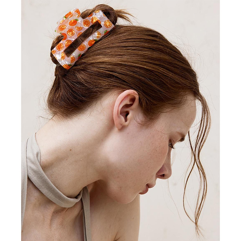 Pinces À Cheveux En Acrylique Imprimées Sur Toute La Surface De La Série Fruit h5Image2