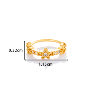 1 Pièce De Piercing De Nez En Forme D'Étoile En Cuivre Doré Et Zircon Pour Femme h5 Image2