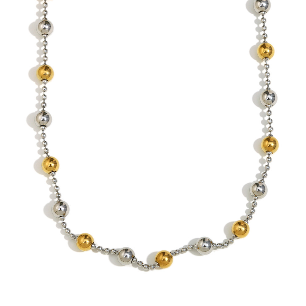 Colliers De Perles Pour Femmes En Acier Inoxydable Imperméable De Couleurs Mélangées, Collection Simple Series Fashion Ol Image4