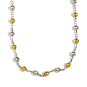 Colliers De Perles Pour Femmes En Acier Inoxydable Imperméable De Couleurs Mélangées, Collection Simple Series Fashion Ol h5 Image4