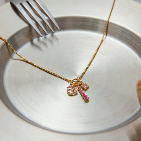 Colliers pendentifs Sweet Heart en acier inoxydable étanche couleur or