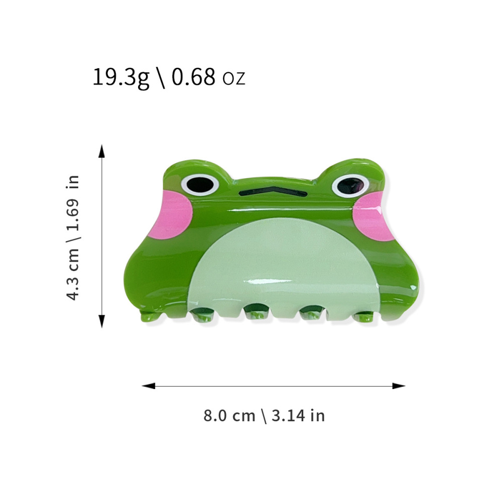 Pinces À Cheveux En Acrylique Pour Femmes, Motif Grenouille De Dessin Animé Mignon h5Image2