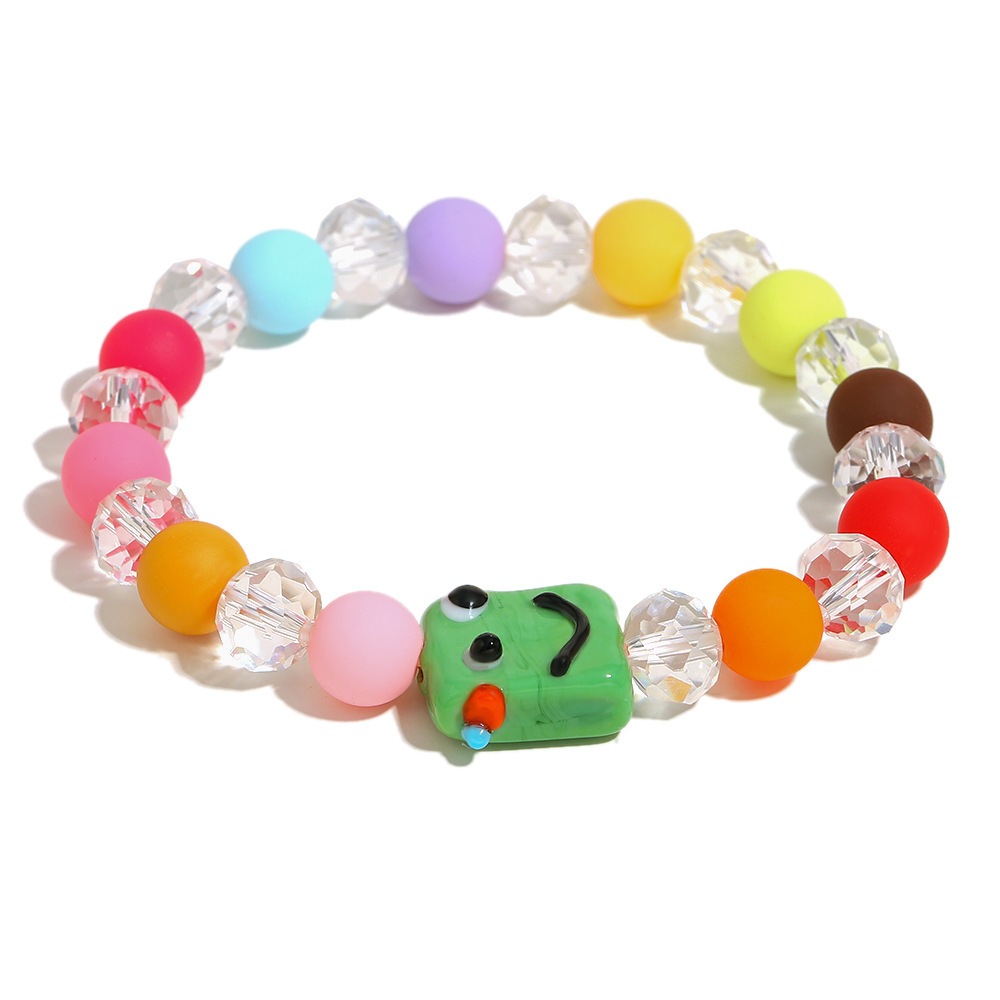 Bracelets De Perles Acryliques Pour Femmes, Série Jelly Colored Beach Vacation 
