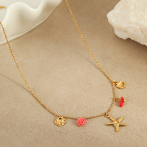 Colliers Pour Femmes En Acier Inoxydable Étanche, Collection Ocean Series, Design Simple h5 Image4