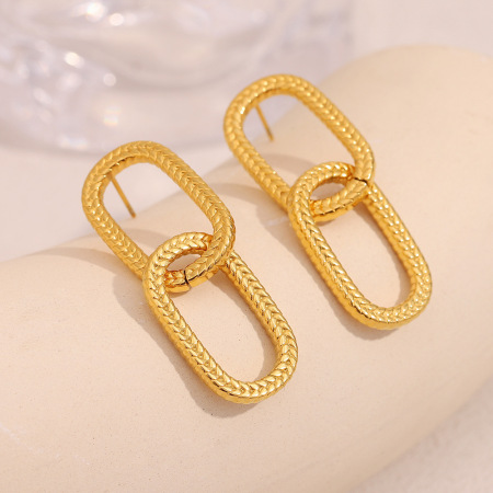 Boucles d'oreilles puces pour femmes, en acier inoxydable uni, imperméables et décontractées